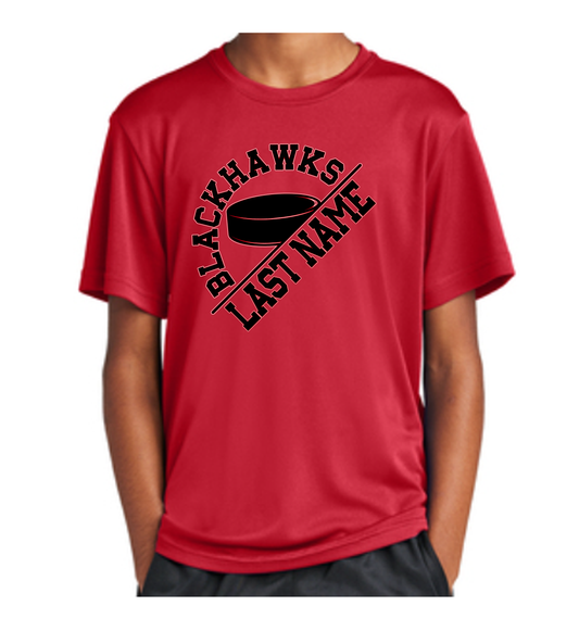 Angled Blackhawks T-Shirts- Youth