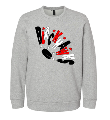 Blackhawks Hockey Curved Design Sweatshirt- ADIDAS