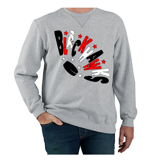 Blackhawks Hockey Curved Design Sweatshirt- CARHARTT