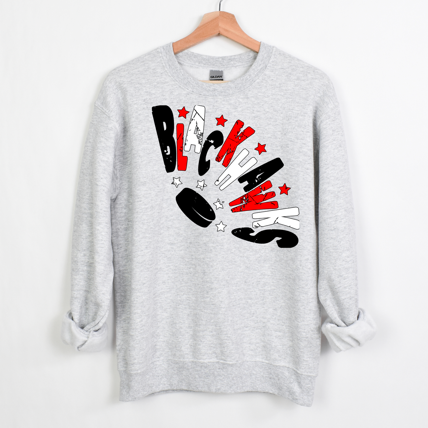 Blackhawk Hockey Curved Design Sweatshirt