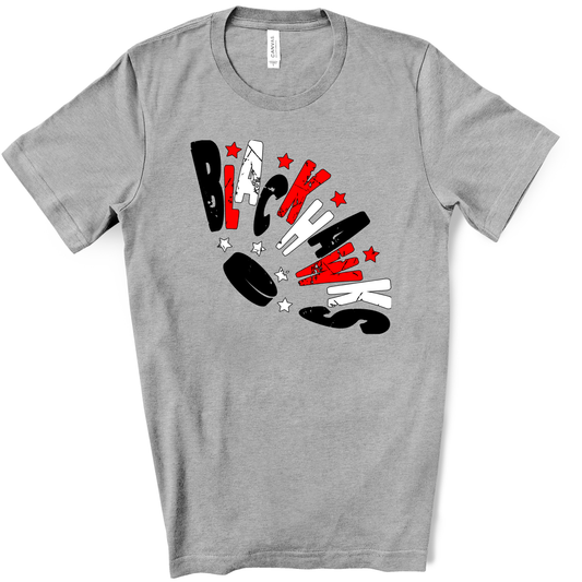 Blackhawks Curved Design T-Shirt