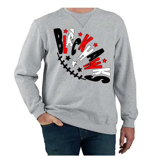 Blackhawks Football Curved Design Sweatshirt- CARHARTT