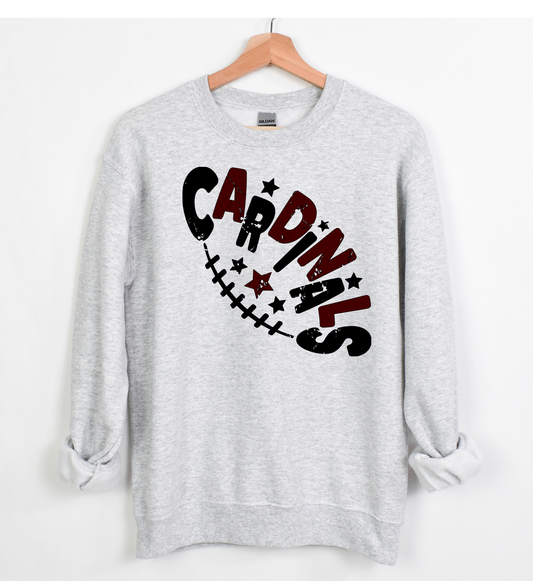 Cardinals Football Curved Design Sweatshirt