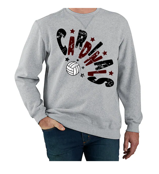 Cardinals Volleyball Curved Design Sweatshirt- CARHARTT