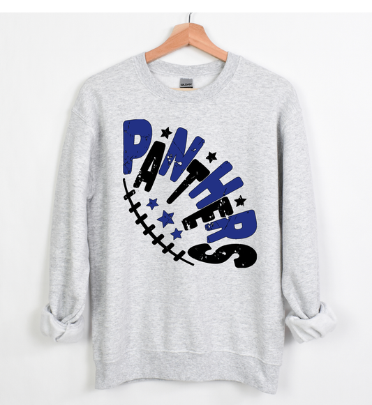 Panthers Football Curved Design Sweatshirt