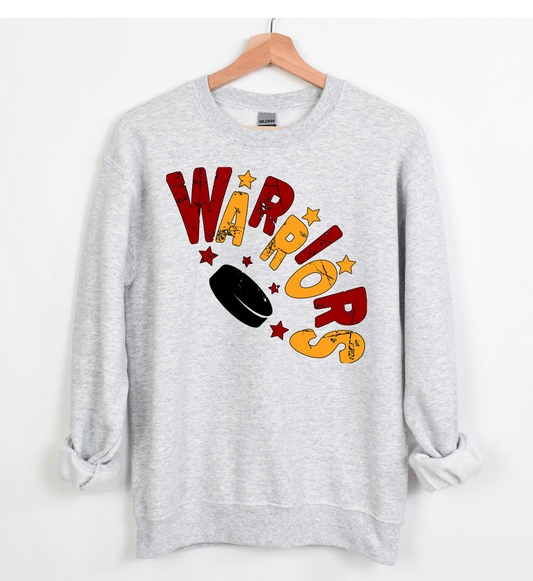 Warriors Curved Design Sweatshirt (Crimson and Gold)