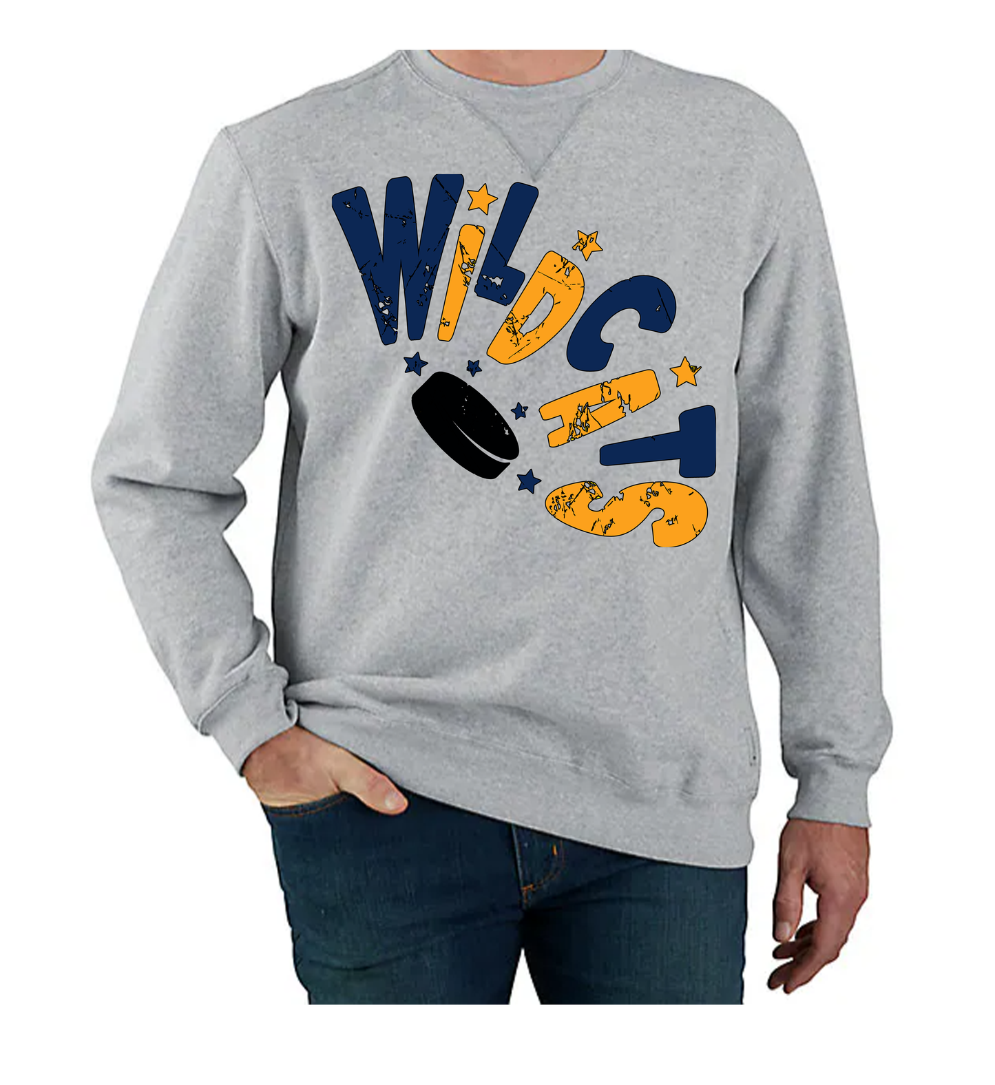 Wildcats Hockey Curved Design Sweatshirt- CARHARTT