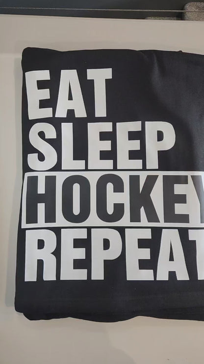 Eat Sleep Hockey Repeat Blanket